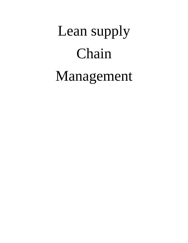 Lean Supply Chain Management_1