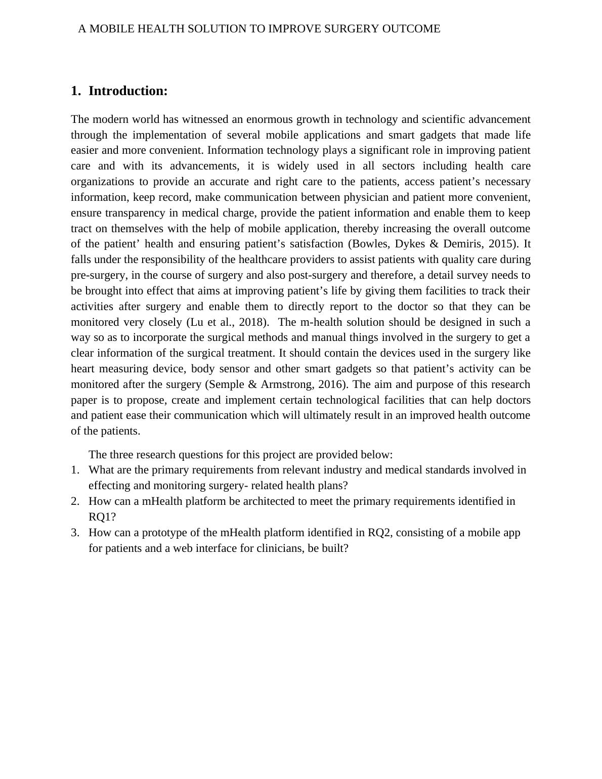 Mobile Health Solution to Improve Surgery Desklib