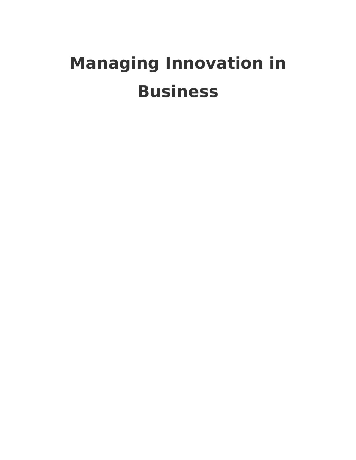 Managing Innovation in Business Assignment - Amazon company_1