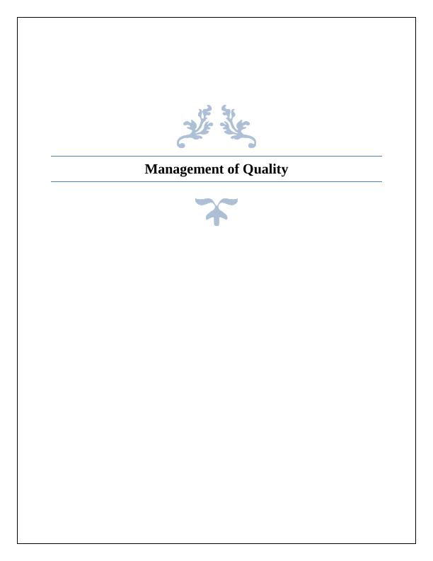 Management of Quality_1