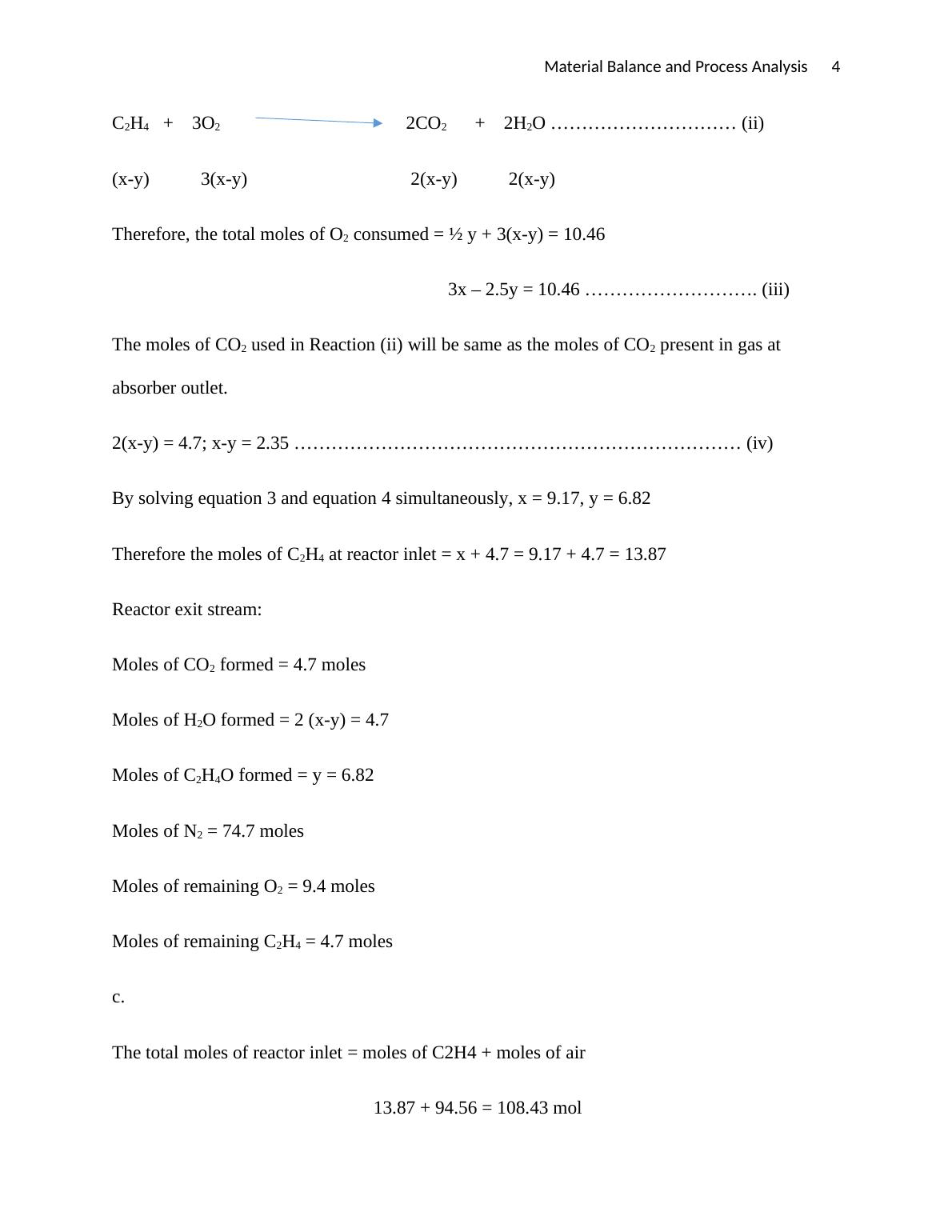 Material Balance And Process Analysis