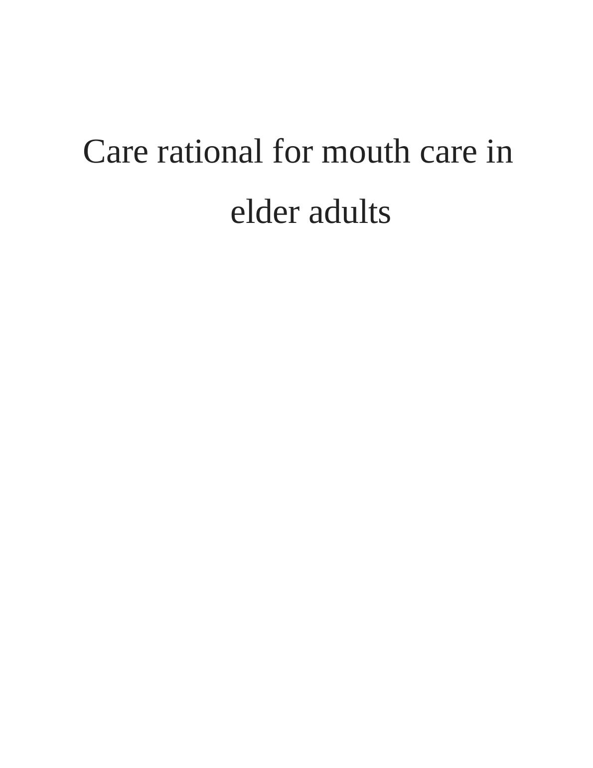 Impact on Patients From Mouth Care in Older Adults_1