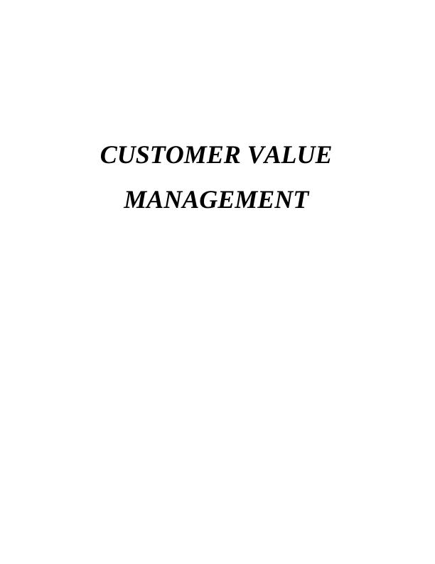 Customer Value MANAGEMENT INTROUCTION_1