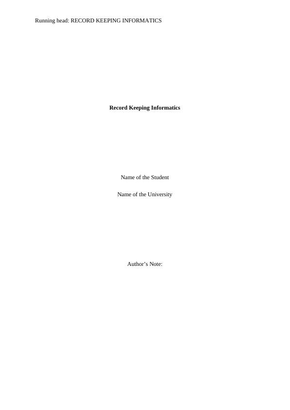 Record keeping informatics Assignment PDF_1
