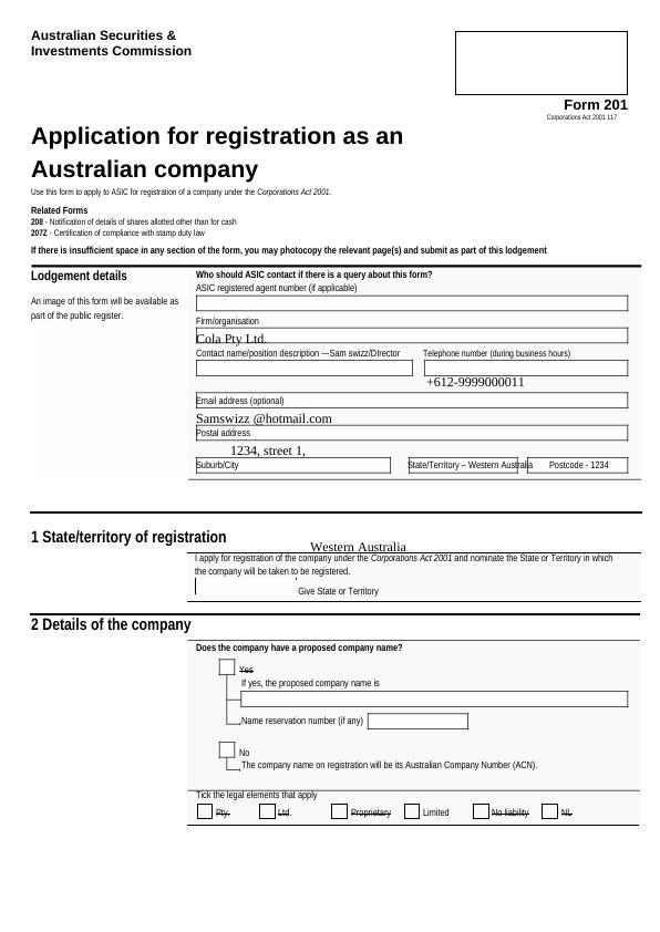Australian Securities & Investments Commission Assignment_1