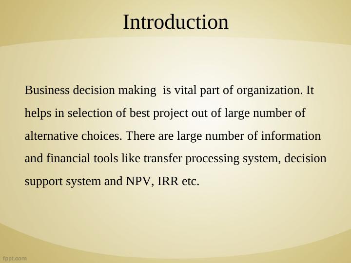 Business Decision Making Task 3.3._3