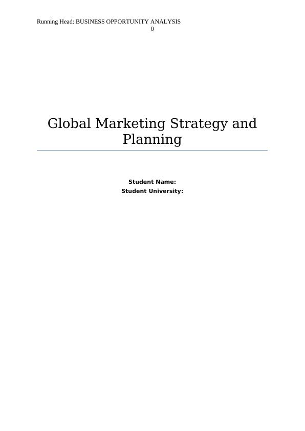 Marketing - Business Opportunity Analysis