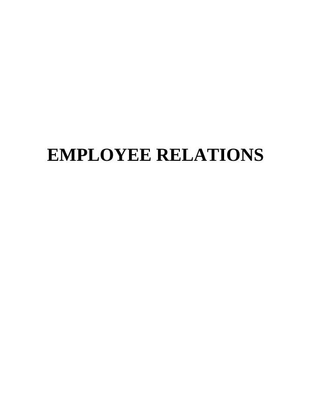 Employee Relations in Hilton hotel : Report_1