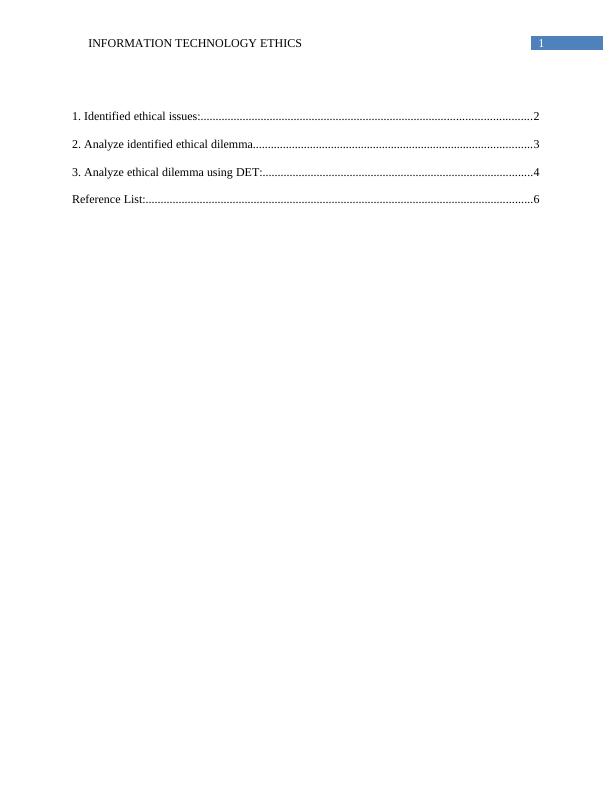 (PDF) Information Technology Ethics Assignment_2