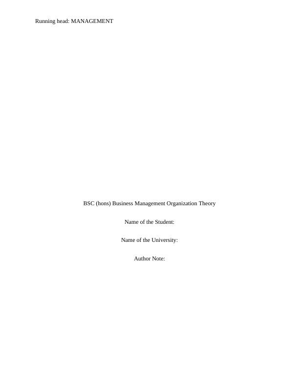 Business Management Organization Theory_1