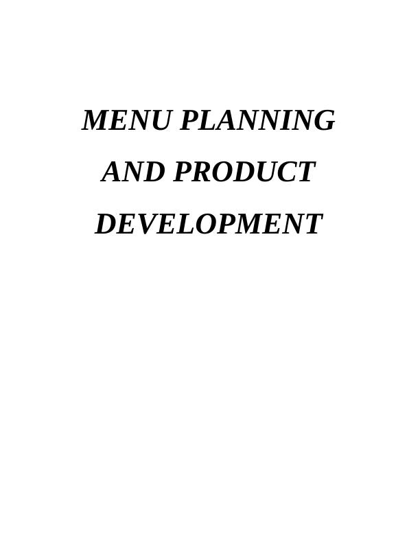 Menu Planning and Product Development Assignment - Preezo Italian Restaurant_1