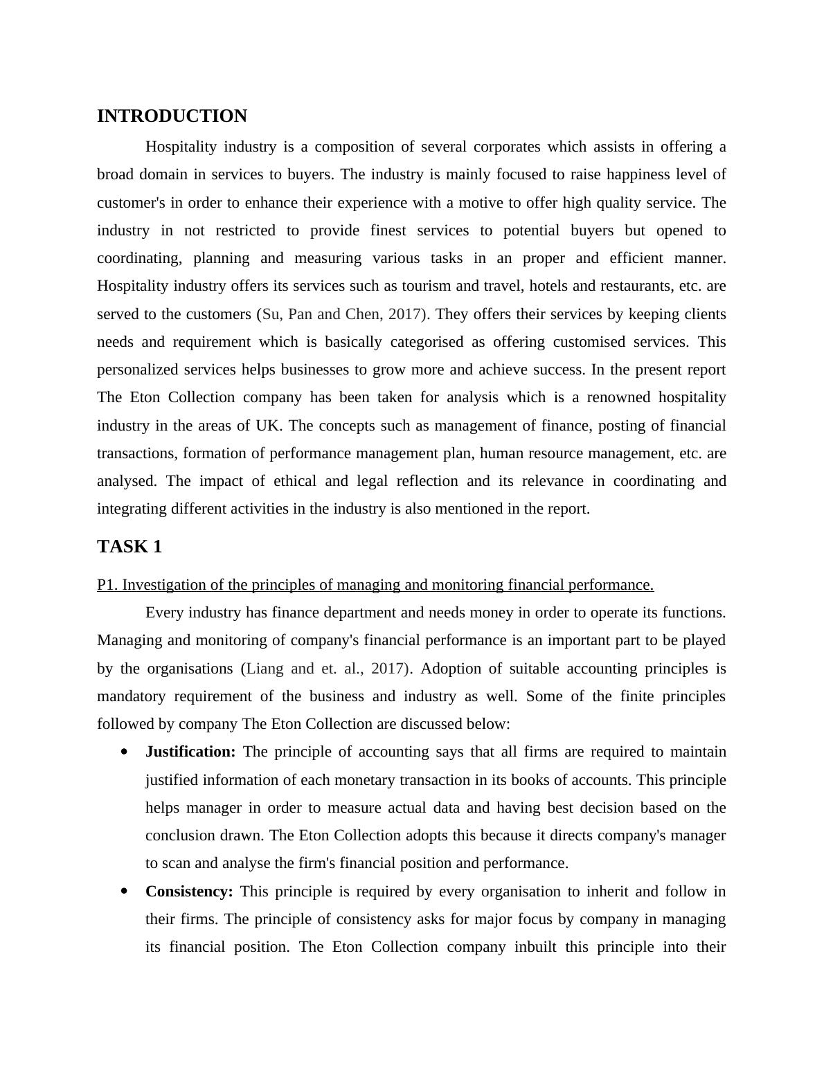 Managing and Monitoring Financial Performance in Hospitality Industry
