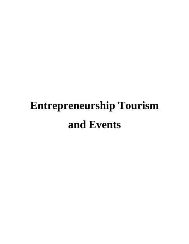 Entrepreneurship Tourism and Events Assignment_1