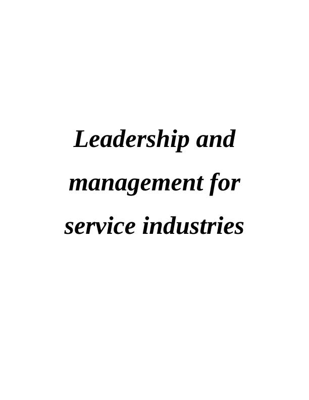 Leadership and Management in Service Industries_1