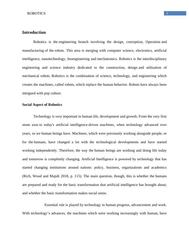 Assignment on Global Significance of Robotics_2