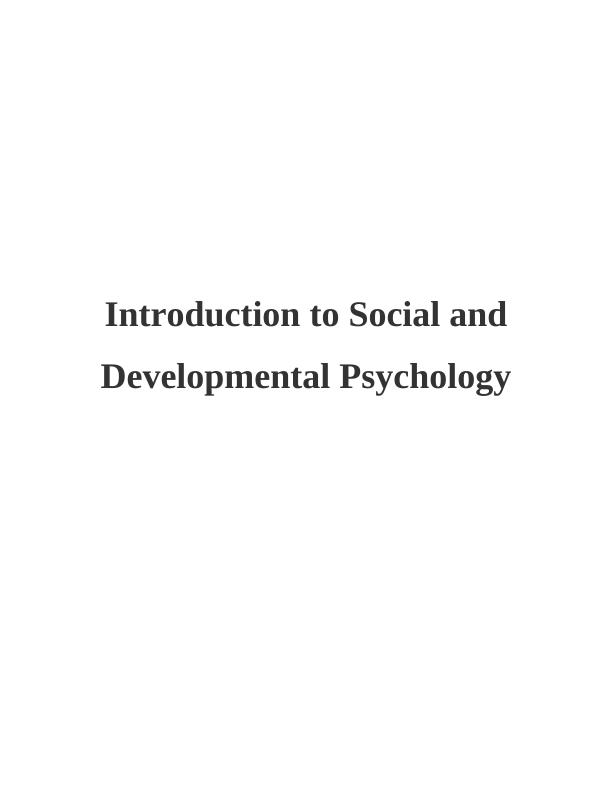 Introduction to Social and Developmental Psychology_1