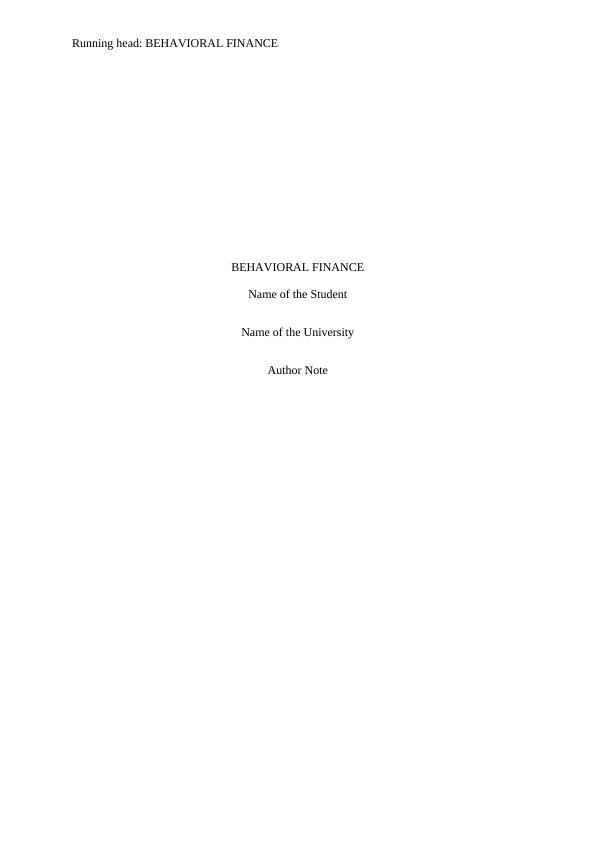 Behavioral Finance - Study Material with Solved Assignments_1