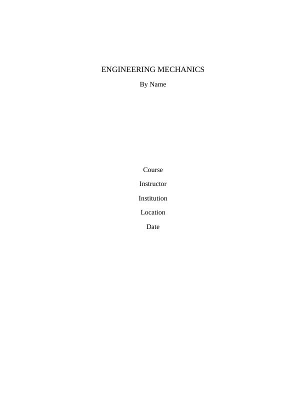 Engineering Mechanics | Report_1