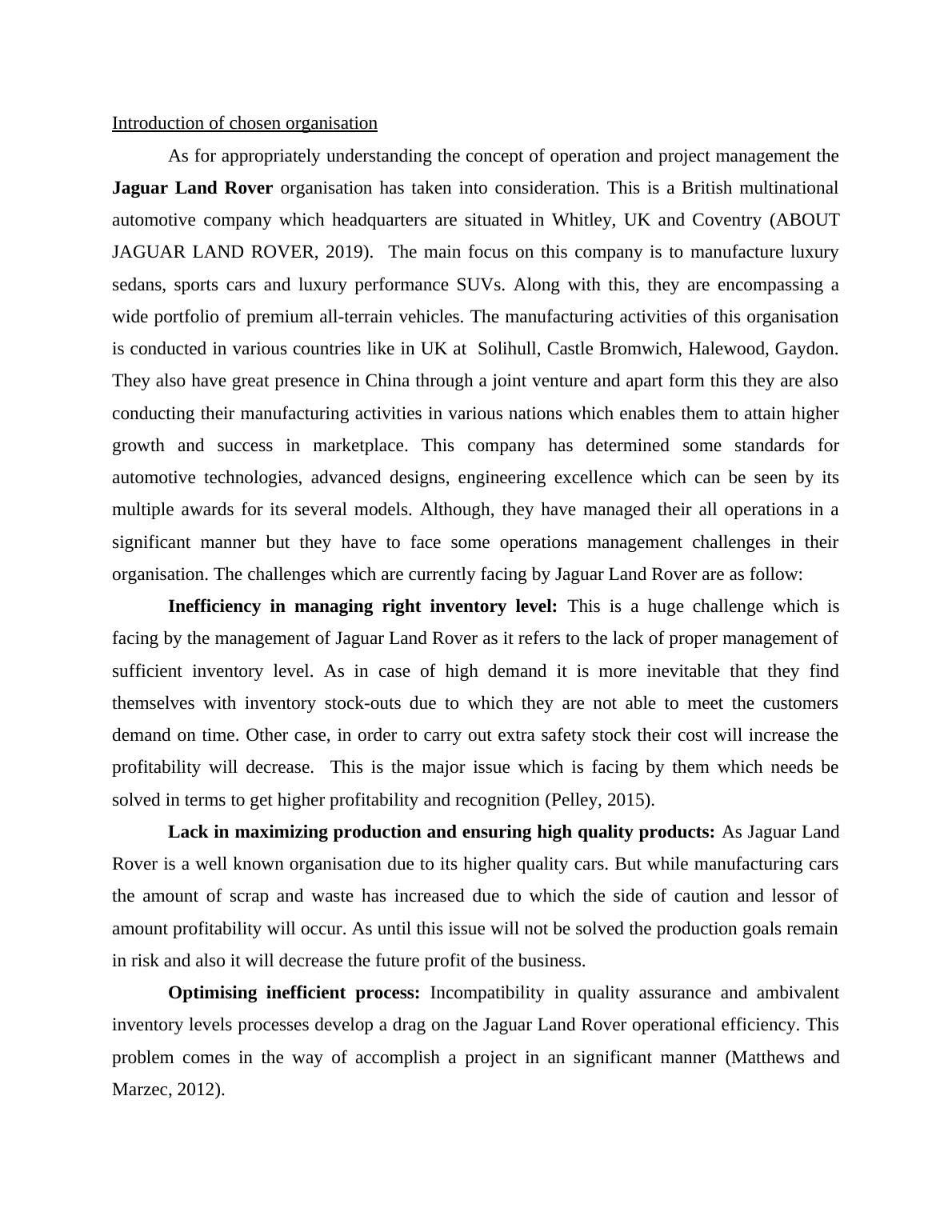 Operations and Project Management