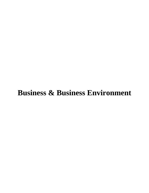 Business & Business Environment Assignment - Walmart_1