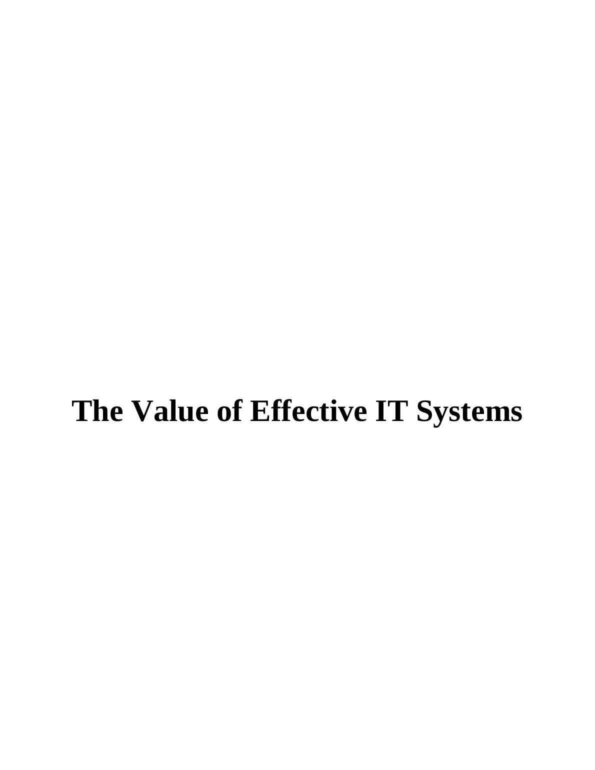 The Value of Effective IT Systems (Doc)_1
