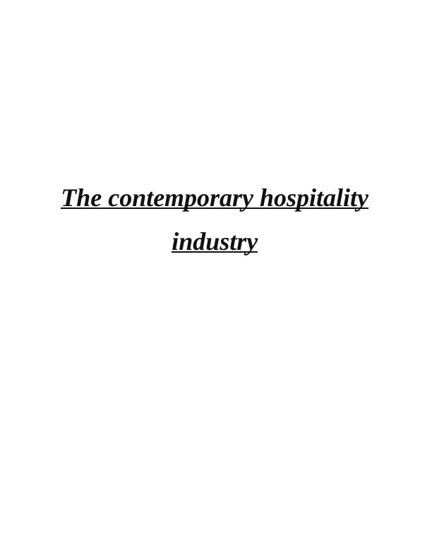 Contemporary Hospitality Industry Assignment - Hilton_1