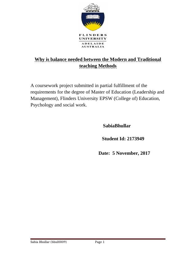 Modern and Traditional teaching Methods assignment pdf_1