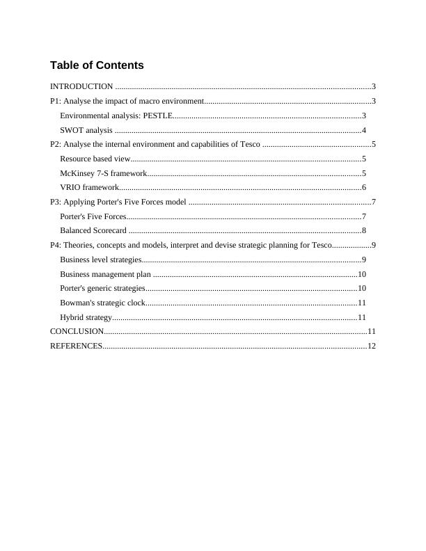 Impact of Macro Environment on Tesco - Analysis & Strategies