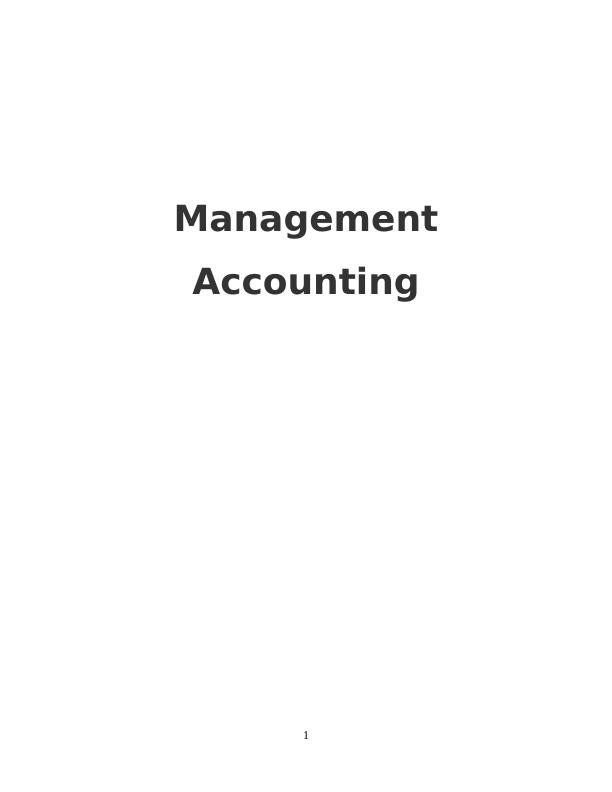 Management Accounting and Techniques for Budgetary Control_1