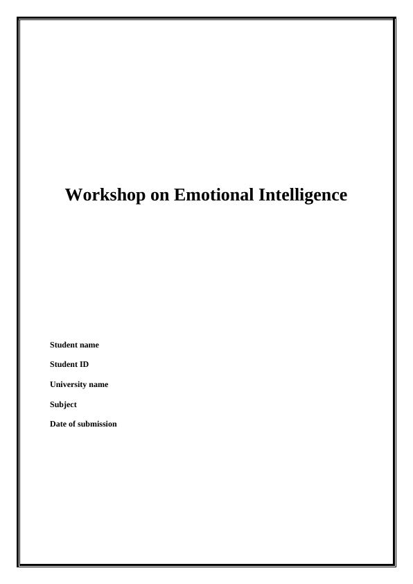Workshop on Emotional Intelligence Report 2022_1