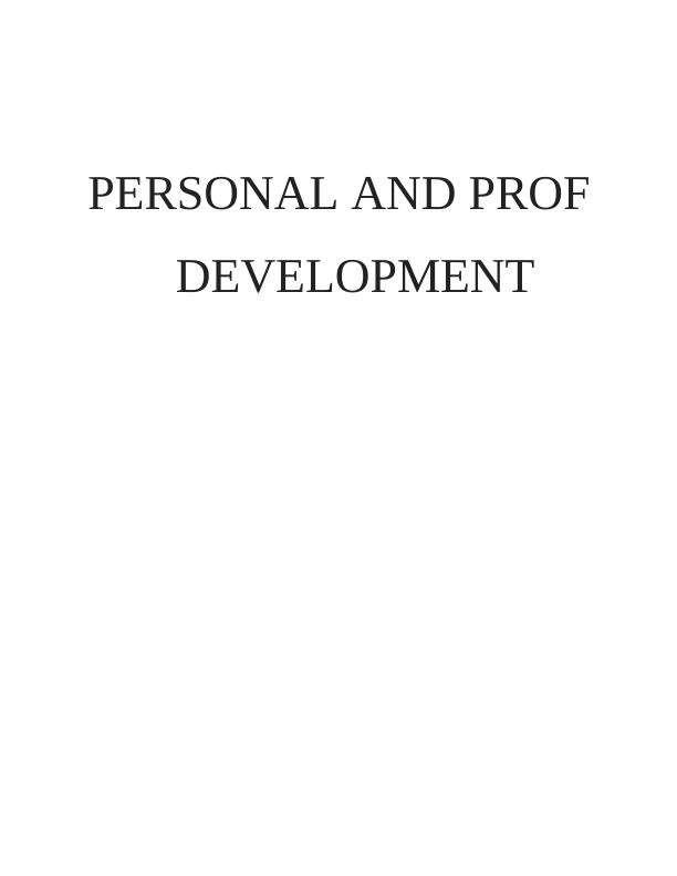Personal and Professional Development Assignment Solved - (Doc)_1