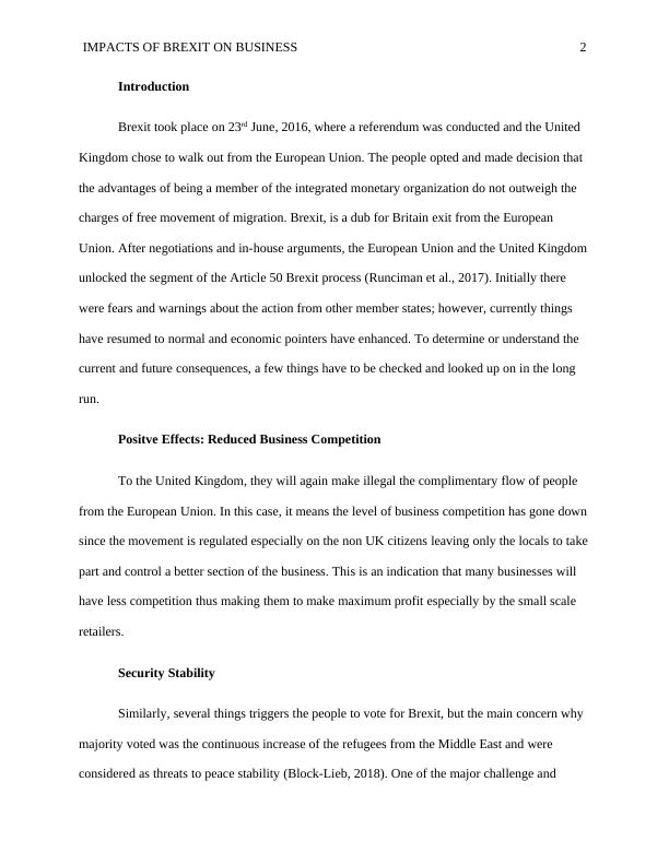 Impacts of Brexit on business Assignment PDF_2