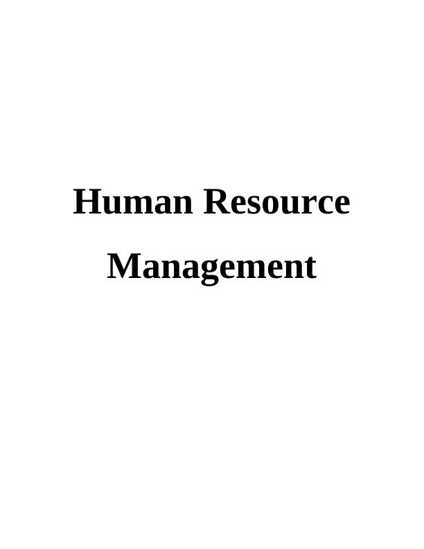 Human Resource Management in Richmond Fellowship : Report_1