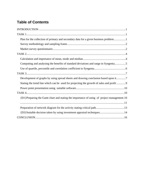 Business Decision Making: Syngenta Case Study