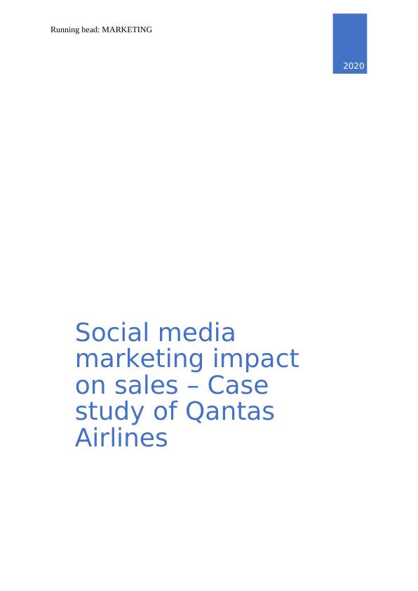 Social Media Marketing Impact on Sales – Case Study of Qantas Airlines_1