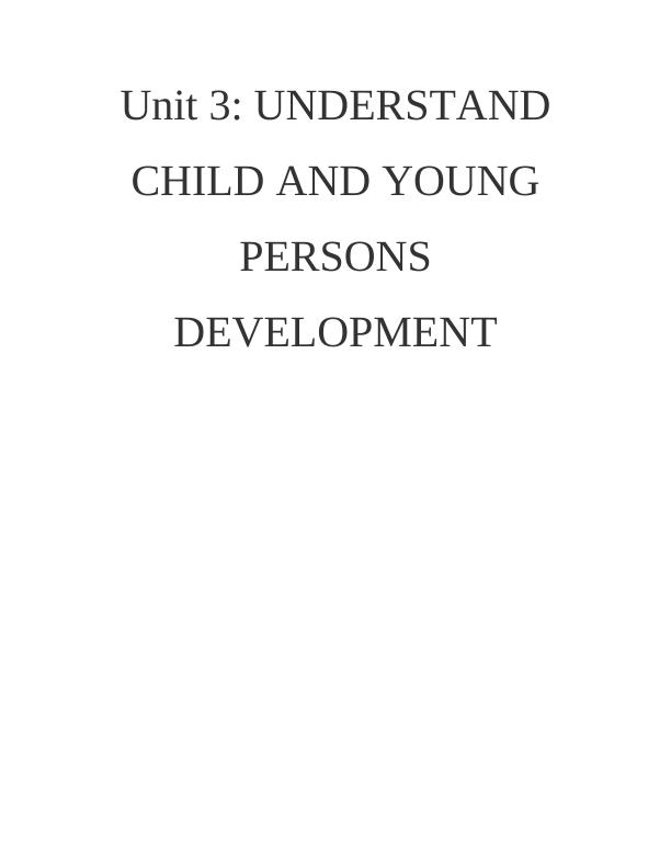 Understand Child and Young Person Development_1