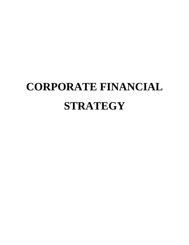 Report On Debenhams's Corporate Financial Strategy_1