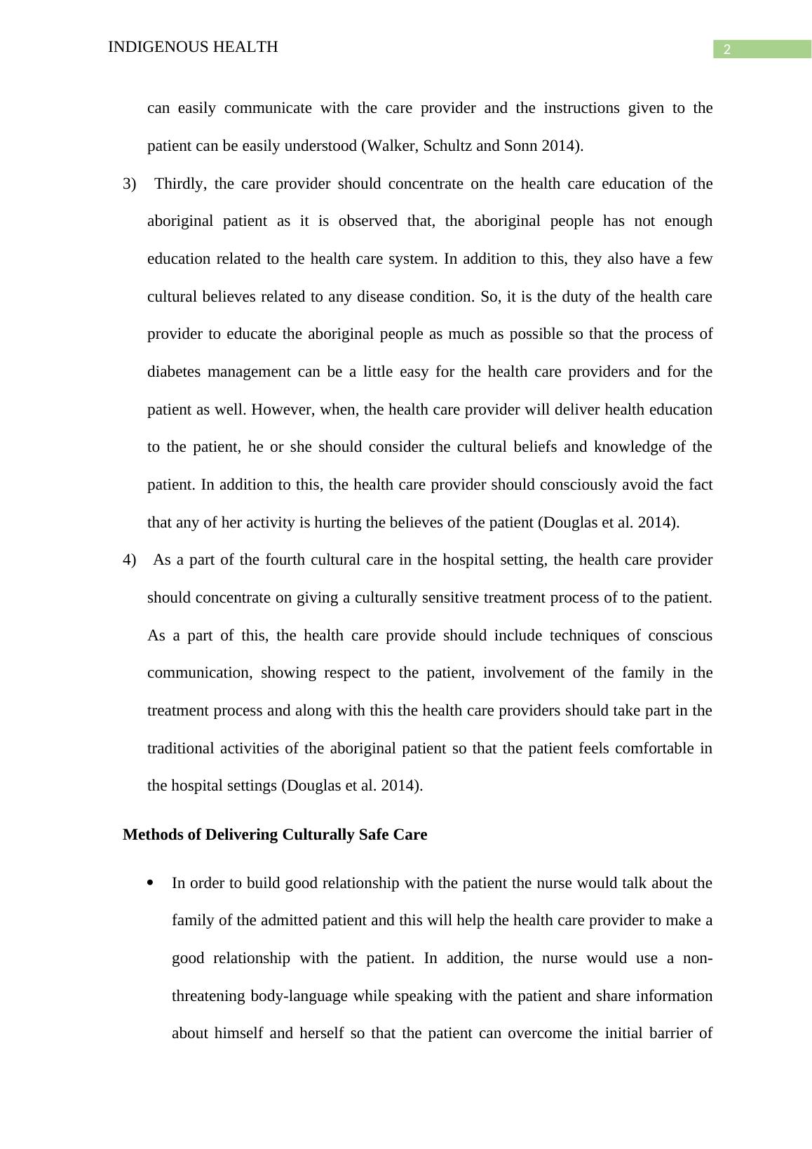 Culturally Safe Care in Indigenous Health