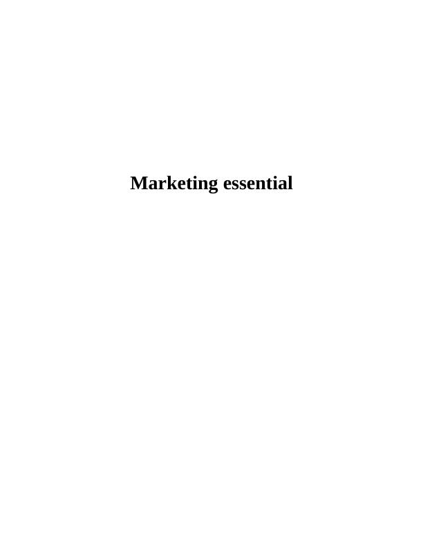 Marketing Essential -  Assignment_1
