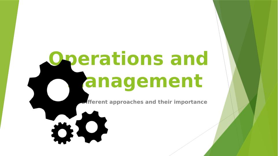 Operations and Management - Assignment_1