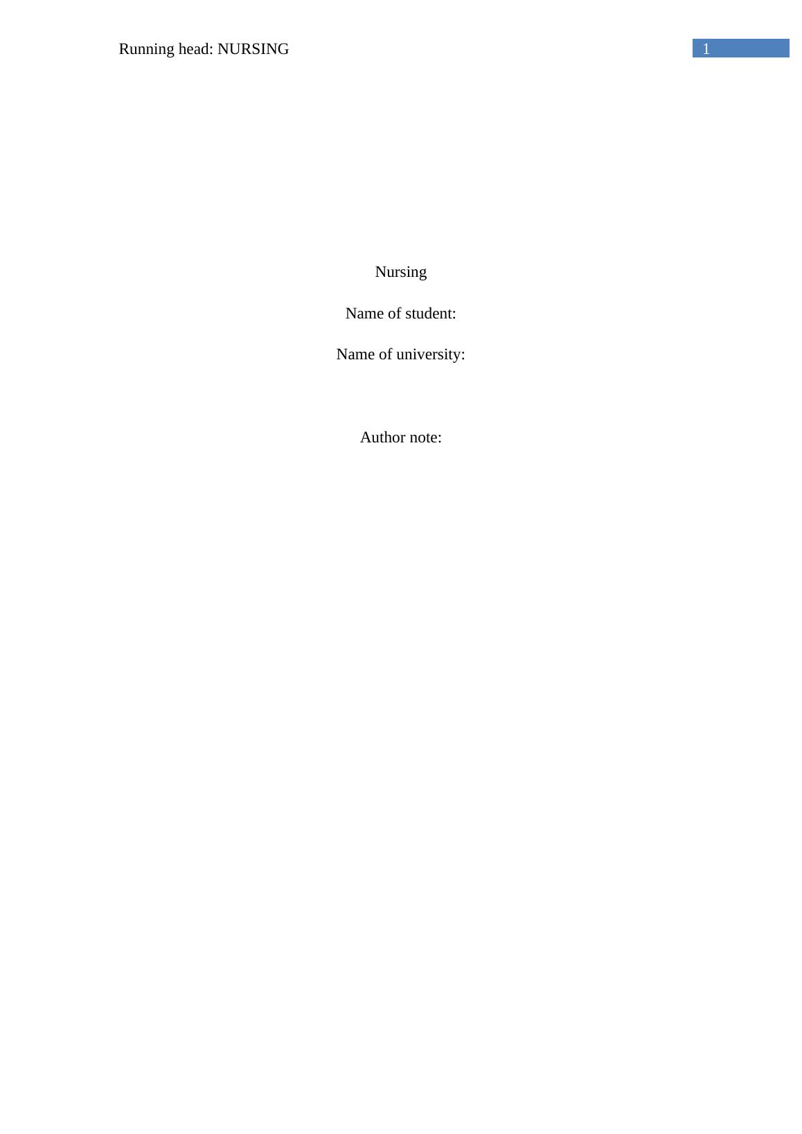 Report on Research Article Relevant to Nursing Practice_1
