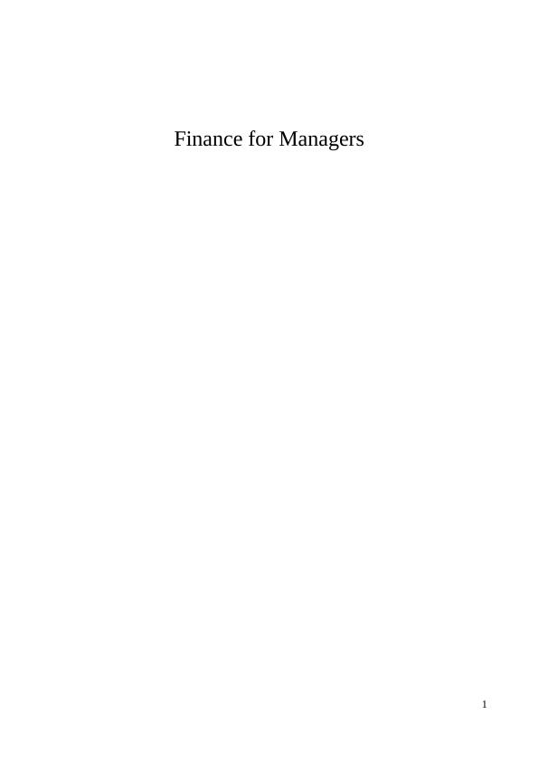 Finance for Managers_1