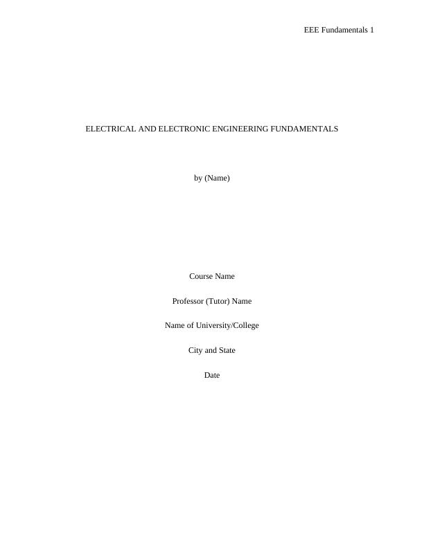 Electrical And Electronics Engineering Fundamentals_1