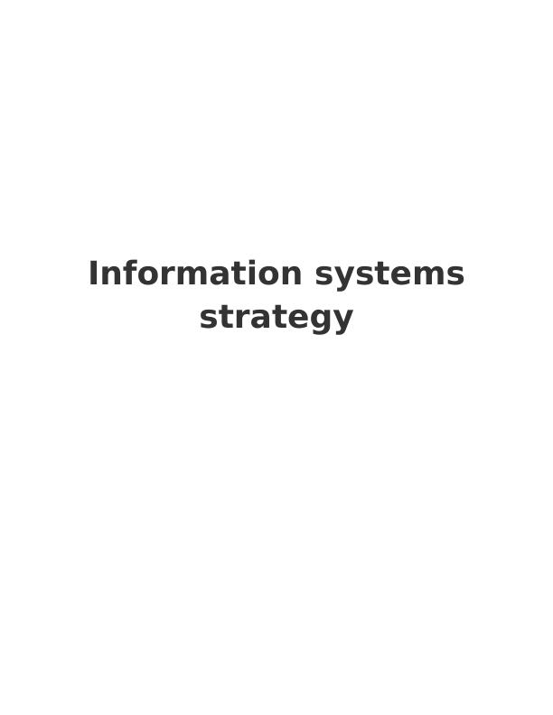 Information systems strategy: Assignment_1