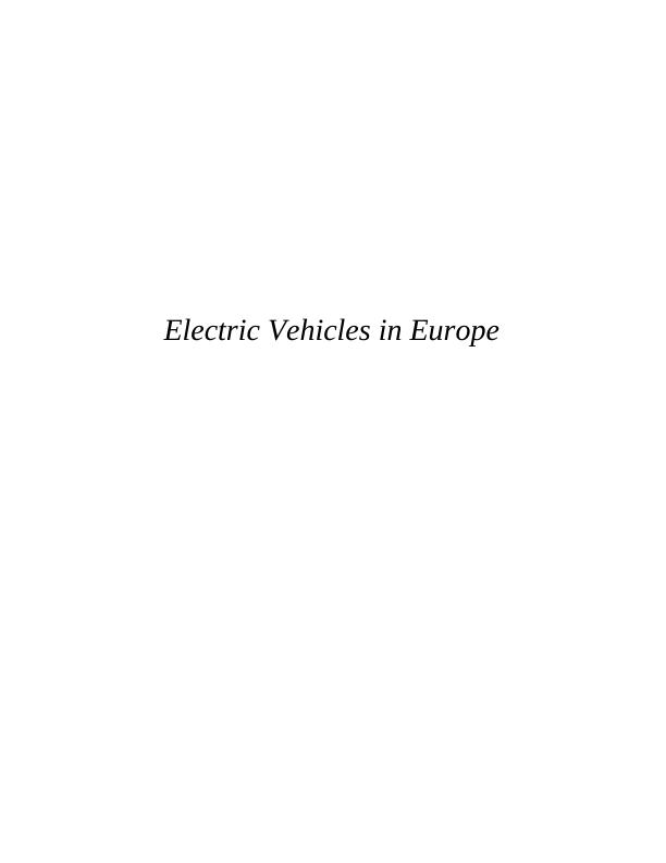 Business Environment Assignment - Electric Vehicles_1