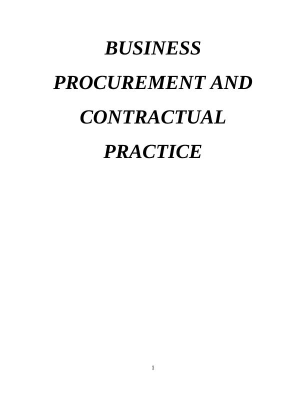 Methods of procurement and types of contract_1