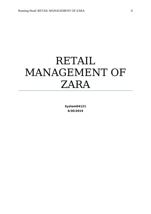 Retail Management of Zara_1