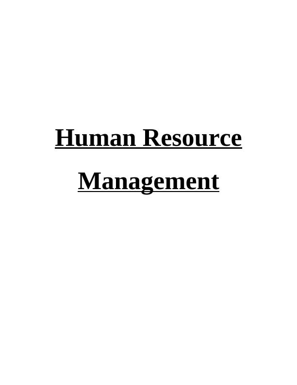 Tesco Human Resource Management Report_1