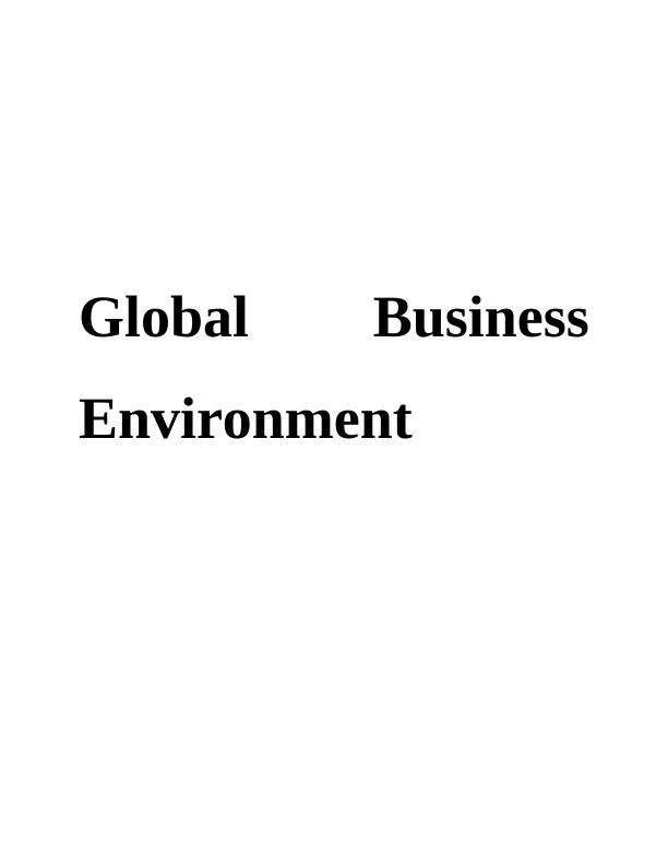 Global Business Environment (GBE): An Overview_1