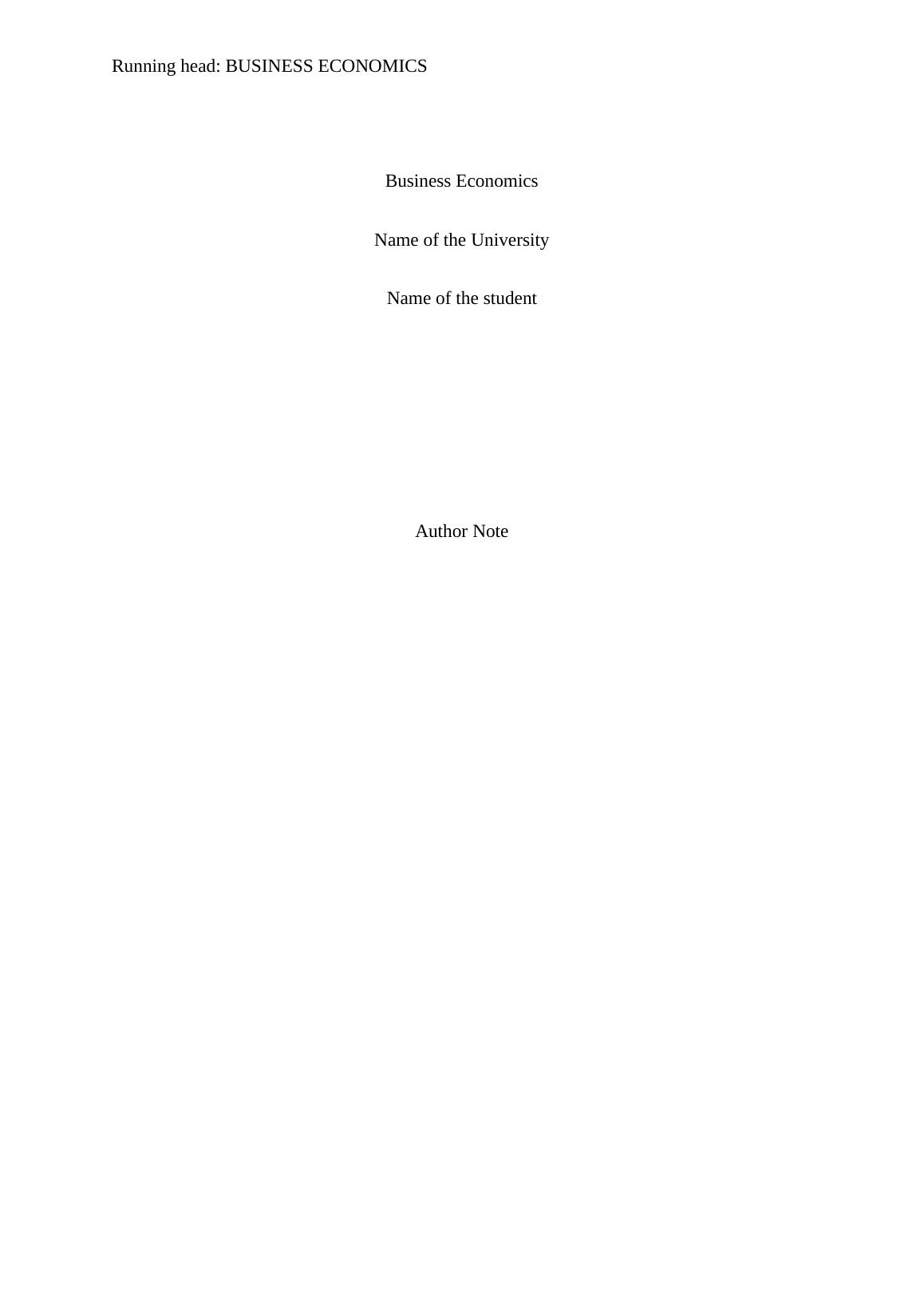 Business Economics Report (Doc)_1